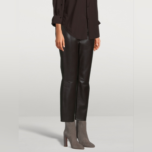 NWT Citizens of Humanity Jolene High-Rise Straight Cropped Leather Pants 27 - Picture 2 of 11